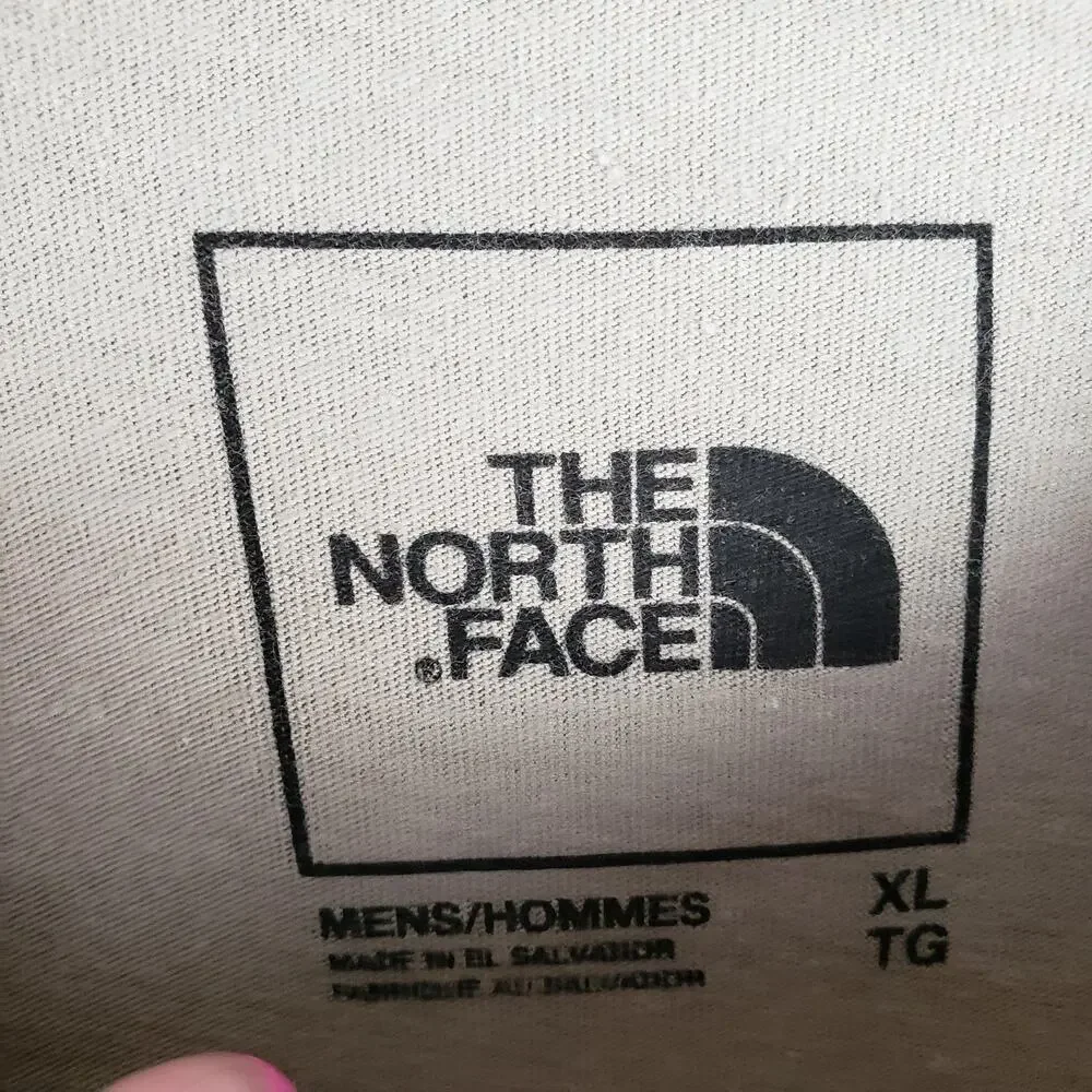 The North Face Men's XL Long Sleeve‎ Graphic Tee Tan Black Logo Neutral Gorpcore